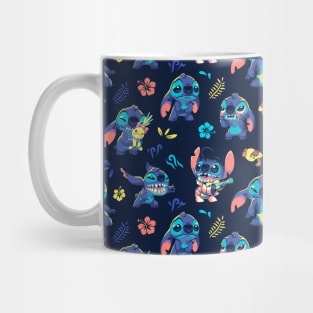 Cute Stitch Pattern // 90s Kid, Cartoon Alien, Hawaii Mug